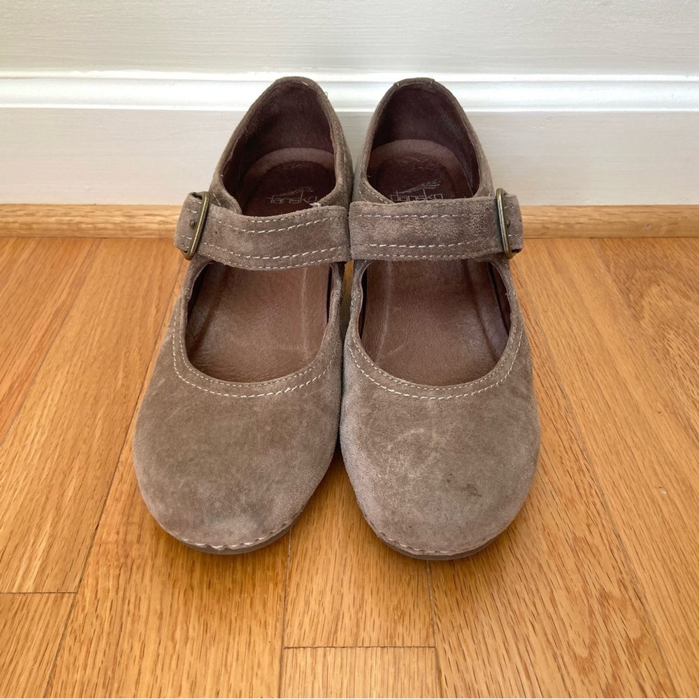 Dansko Women's Sandra Mary Jane Wedge Brown Suede Shoes Size 37 Classic Boho - Picture 3 of 12